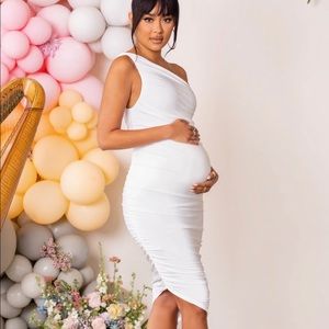 White maternity gown